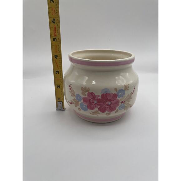 Vintage 1981 FTD Flowerpot Planter Pink Floral Pattern - Picture 5 of 6